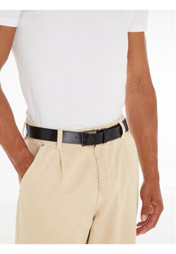 TOMMY HILFIGER - Tommy Hilfiger Pasek Męski Th Imd 3.5 AM0AM12179 Czarny. Kolor: czarny. Materiał: skóra