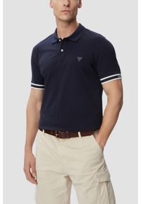 Guess - GUESS Granatowy męski t-shirt polo Lyle, Rozmiar L. Okazja: na co dzień. Typ kołnierza: polo. Kolor: niebieski. Styl: elegancki, casual, klasyczny #1
