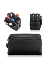 BRODRENE - Skórzana kosmetyczka męska Brødrene G-04 czarna. Kolor: czarny. Materiał: skóra #1
