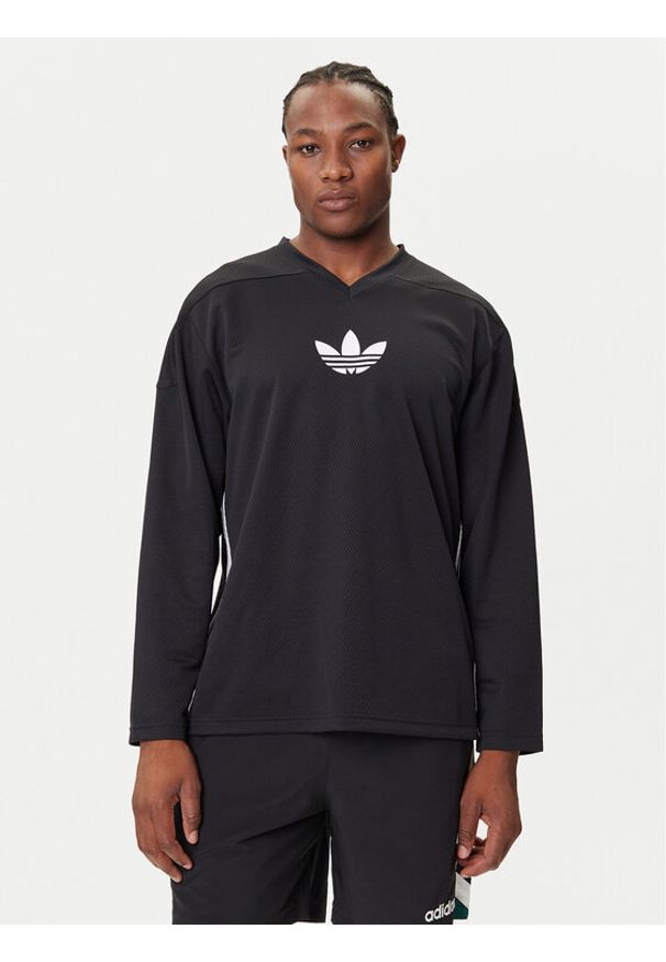 Adidas - adidas Longsleeve adicolor Mesh JY1307 Czarny Regular Fit. Kolor: czarny. Materiał: syntetyk. Długość rękawa: długi rękaw