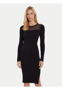 Morgan Sukienka dzianinowa 252-RMAN Czarny Slim Fit. Kolor: czarny. Materiał: wiskoza