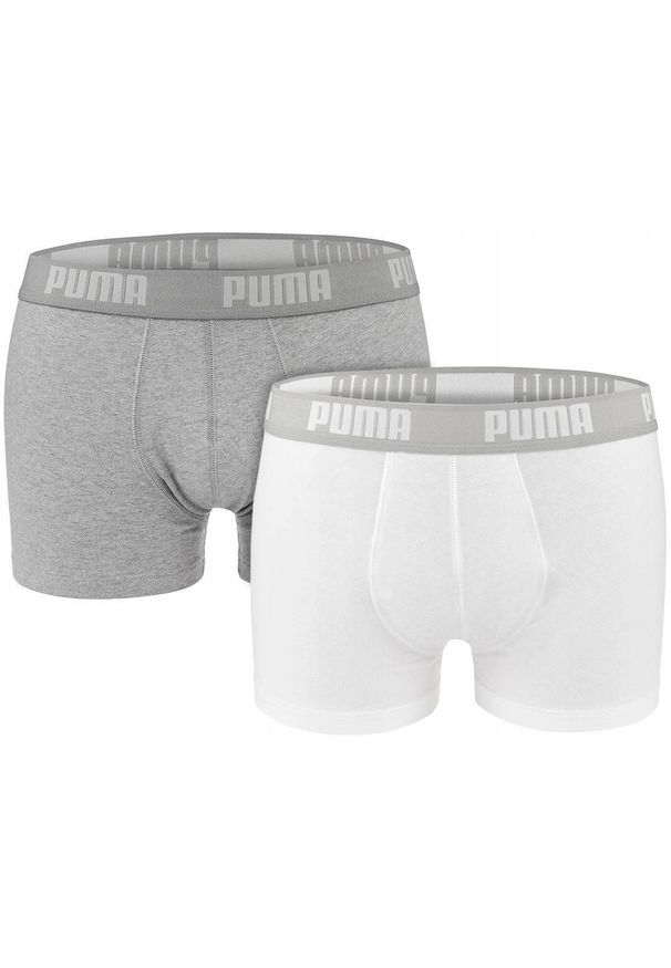 Puma - Bokserki majtki męskie bawełniane 2 pary PUMA Boxer Trunks. Kolor: biały. Materiał: bawełna