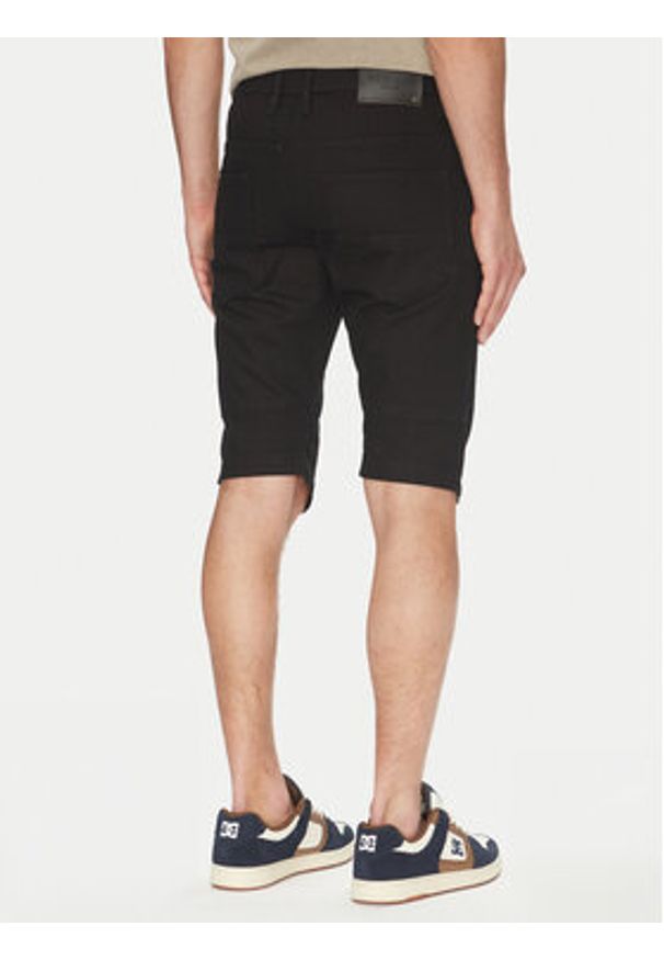 INDICODE Szorty jeansowe Kem 70-172 Czarny Slim Fit. Kolor: czarny. Materiał: bawełna