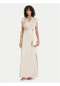 ACCESS FASHION Sukienka wieczorowa 63-3309-122 Kremowy Regular Fit. Kolor: kremowy. Materiał: syntetyk. Styl: wizytowy #4