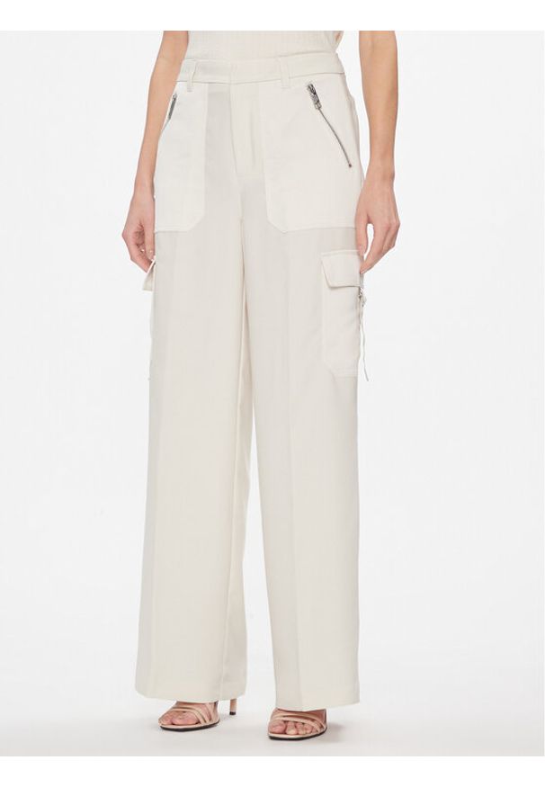 DKNY Spodnie materiałowe P3JKNV51 Khaki Straight Leg. Kolor: brązowy. Materiał: syntetyk