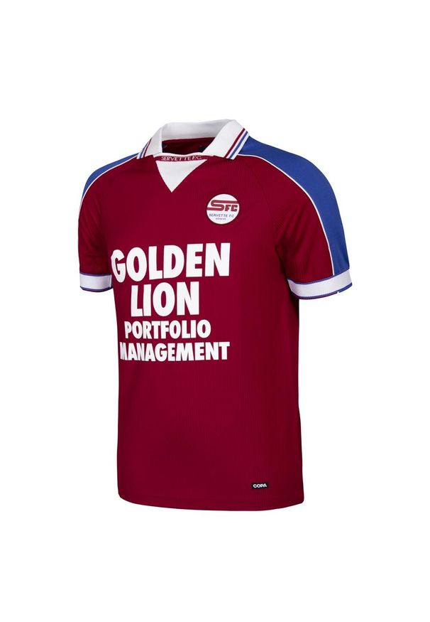 COPA FOOTBALL - Koszulka retro piłkarska dla dorosłych - Servette FC 1998-99 - Czerwony. Kolor: czerwony. Sport: piłka nożna