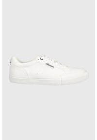 Ellesse sneakersy kolor biały. Nosek buta: okrągły. Zapięcie: sznurówki. Kolor: biały. Materiał: guma. Obcas: na obcasie. Wysokość obcasa: niski
