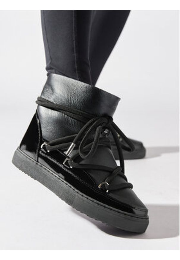 Inuikii Śniegowce Gloss 75202-007 Czarny. Kolor: czarny. Materiał: skóra