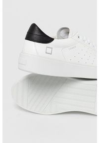 D.A.T.E. Buty skórzane kolor biały. Nosek buta: okrągły. Zapięcie: sznurówki. Kolor: biały. Materiał: skóra #4