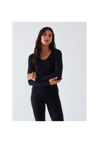 BESHAPED - Longsleeve Sportowy BeShaped Morning Dew. Kolor: czarny. Materiał: nylon, elastan. Długość rękawa: długi rękaw. Sport: fitness #1