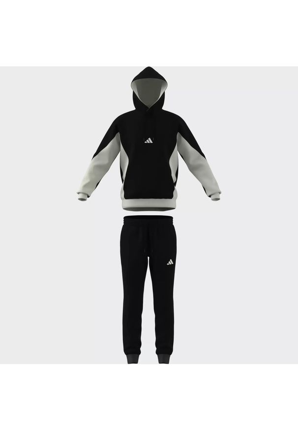 Adidas - Dres Fleece Colorblock Hooded Rozmiar M Czarny - KB5264. Kolor: czarny. Materiał: dresówka