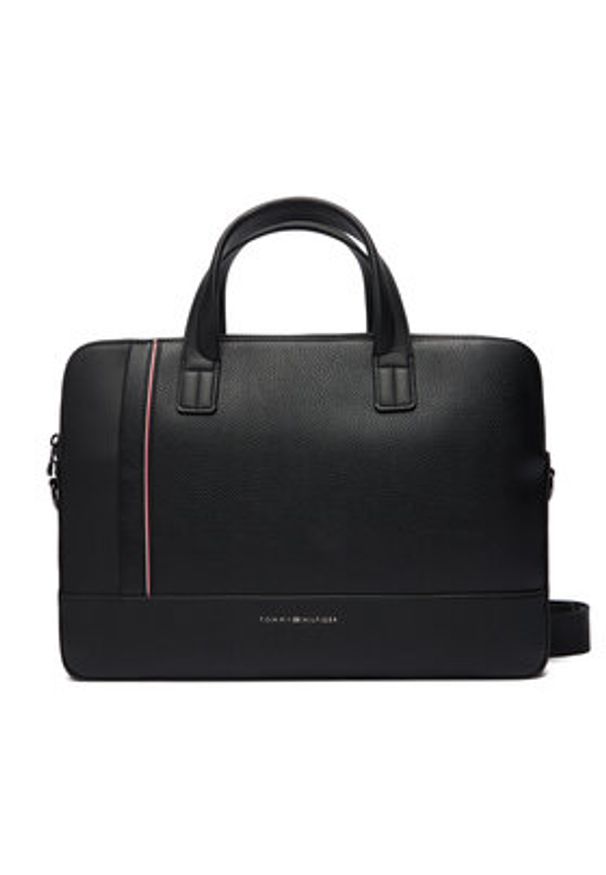 TOMMY HILFIGER - Tommy Hilfiger Torba na laptopa Th Central Slim Computer Bag AM0AM13631 Czarny. Kolor: czarny. Materiał: skóra
