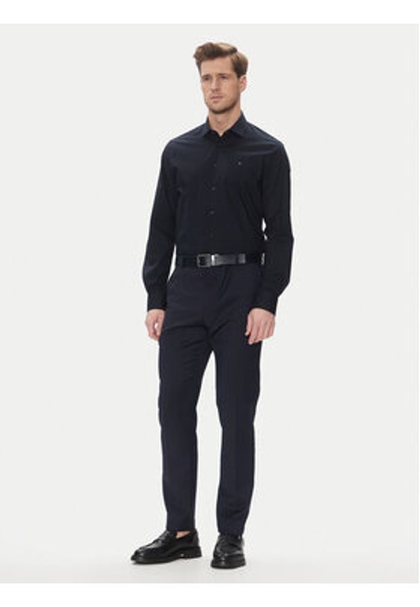 TOMMY HILFIGER - Tommy Hilfiger Koszula MW0MW39279 Granatowy Slim Fit. Kolor: niebieski. Materiał: bawełna