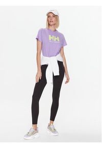 Helly Hansen T-Shirt Logo 34112 Fioletowy Regular Fit. Kolor: fioletowy. Materiał: bawełna #3