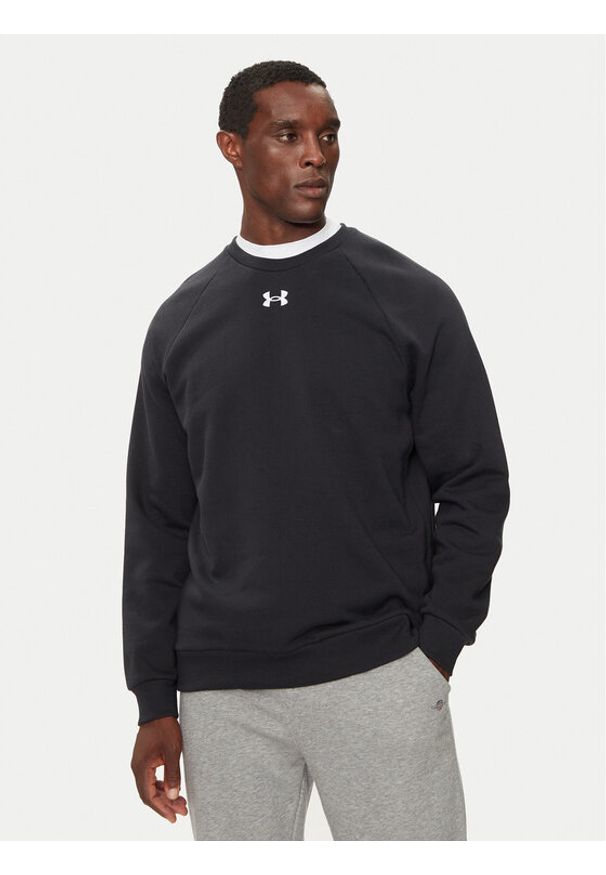 Under Armour Bluza Rival 1379755 Czarny Regular Fit. Kolor: czarny. Materiał: bawełna