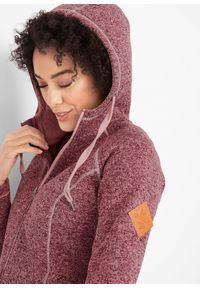 bonprix - Długa bluza rozpinana z polaru. Typ kołnierza: kaptur. Kolor: czerwony. Materiał: polar. Długość: długie #2