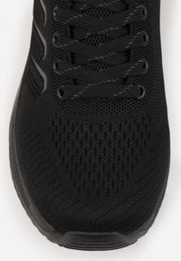 Born2be - Czarne Siateczkowe Buty Sportowe Sneakersy na Piankowej Podeszwie Physalane. Okazja: na co dzień, do pracy, na spacer. Zapięcie: sznurówki. Kolor: czarny. Materiał: jeans. Sport: turystyka piesza #5