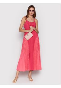 TwinSet - TWINSET Sukienka koktajlowa 221TT2477 Różowy Regular Fit. Kolor: różowy. Materiał: syntetyk. Styl: wizytowy #5