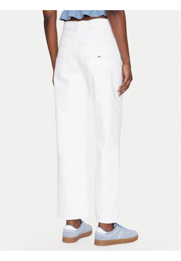 Tommy Jeans Jeansy Layla DW0DW20018 Biały Straight Fit. Kolor: biały