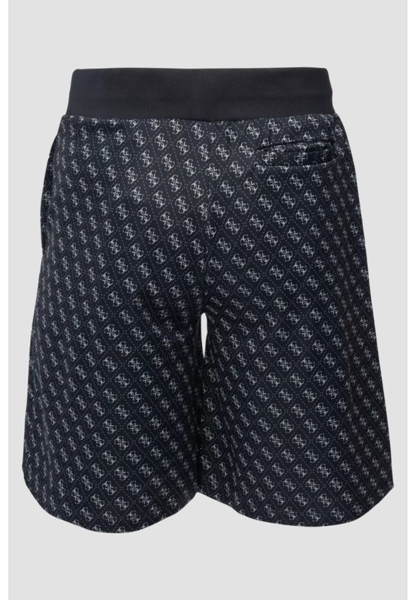 Guess - GUESS Granatowe męskie spodenki w monogram New Korbin, Rozmiar XXL. Okazja: na co dzień. Kolor: niebieski. Sezon: lato. Styl: casual