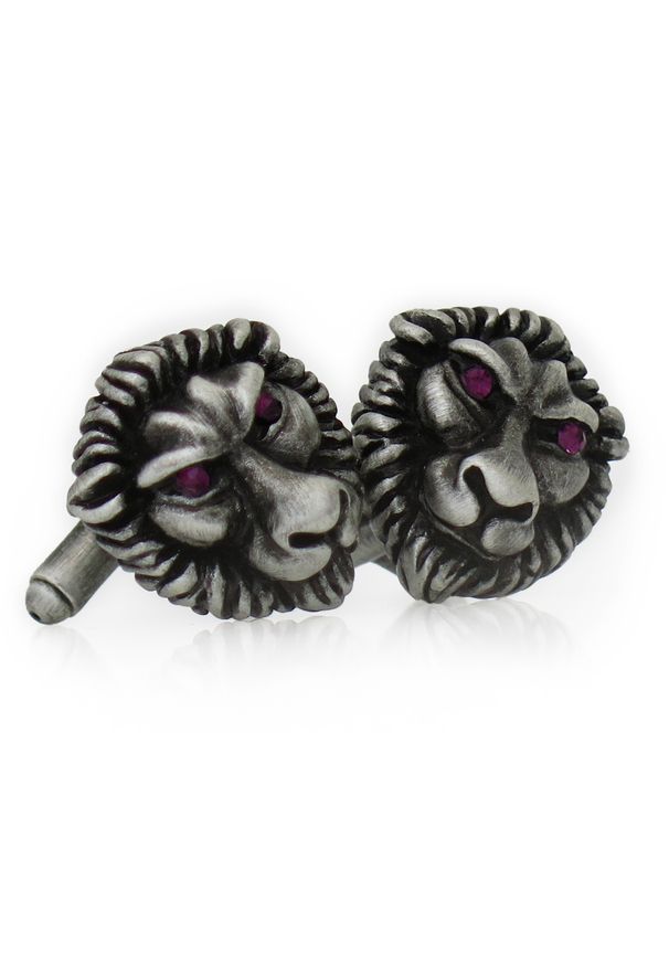 Modini - Spinki do mankietów - głowa lwa z kryształkami A289