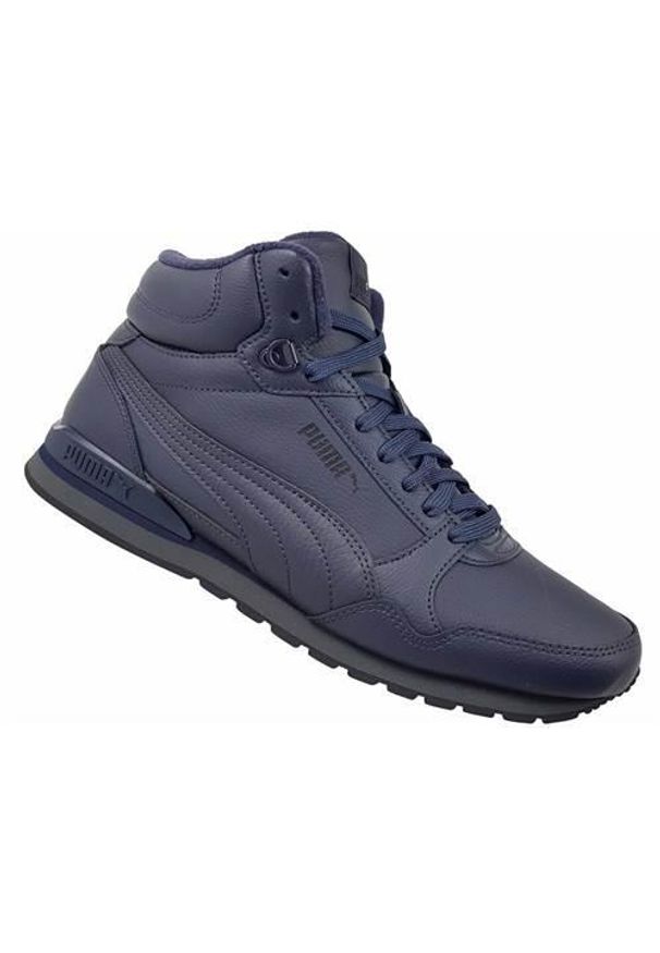 Buty do chodzenia męskie Puma ST Runner V3 Mid L. Wysokość cholewki: za kostkę. Zapięcie: sznurówki. Kolor: niebieski, wielokolorowy. Materiał: guma, syntetyk, materiał. Szerokość cholewki: normalna. Sport: turystyka piesza