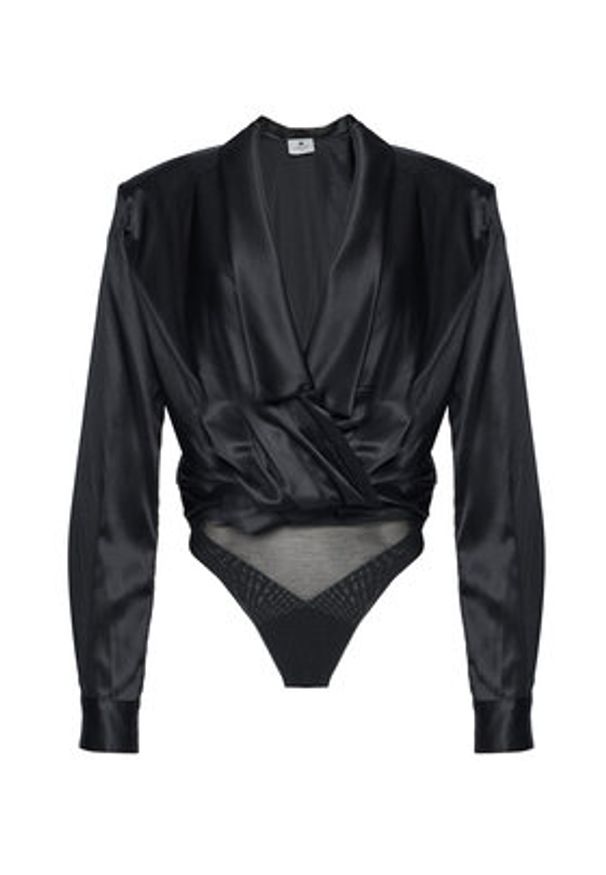 Elisabetta Franchi Body CB-007-57E2-V490 Czarny Regular Fit. Kolor: czarny. Materiał: jedwab