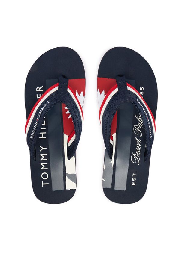 TOMMY HILFIGER - Tommy Hilfiger Japonki Patch Hilfiger Beach Sandal FM0FM05903 Granatowy. Kolor: niebieski. Materiał: materiał