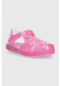 Crocs sandały dziecięce CROCS ISABELLA SANDAL kolor różowy. Zapięcie: rzepy. Kolor: różowy. Materiał: materiał #2