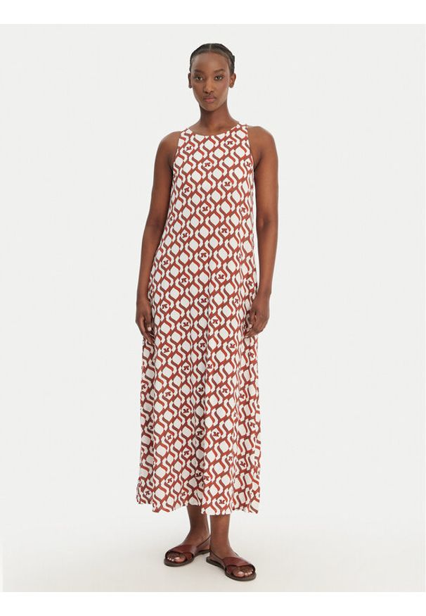 Max Mara Beachwear Sukienka letnia Paste 2616621069 Miedziany Regular Fit. Kolor: brązowy. Materiał: wiskoza. Sezon: lato