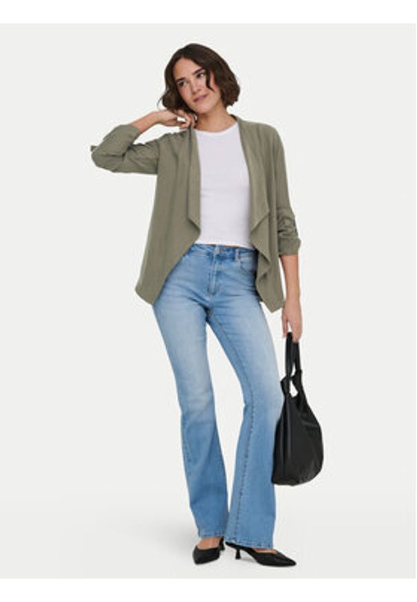 only - ONLY Marynarka Lalia 15367395 Khaki Regular Fit. Kolor: brązowy. Materiał: wiskoza