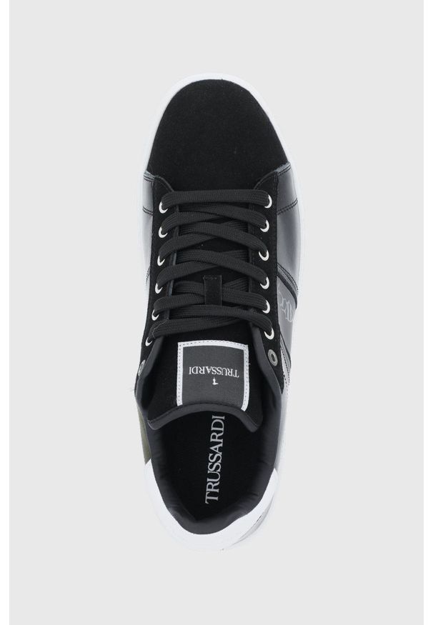 Trussardi Jeans - Trussardi Buty kolor czarny. Zapięcie: sznurówki. Kolor: czarny. Materiał: guma
