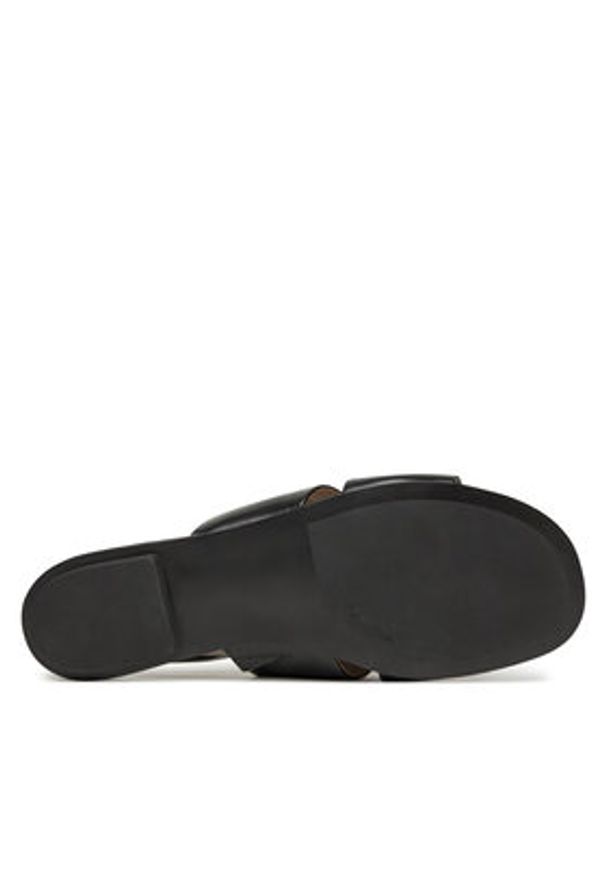 Calvin Klein Klapki Flat Slide - Lth 2 Straps HW0HW02365 Czarny. Kolor: czarny. Materiał: skóra
