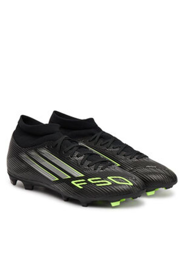 Adidas - adidas Buty do piłki nożnej F50 League Mid Firm/Multi-Ground Boots JI0887 Czarny. Kolor: czarny. Materiał: materiał