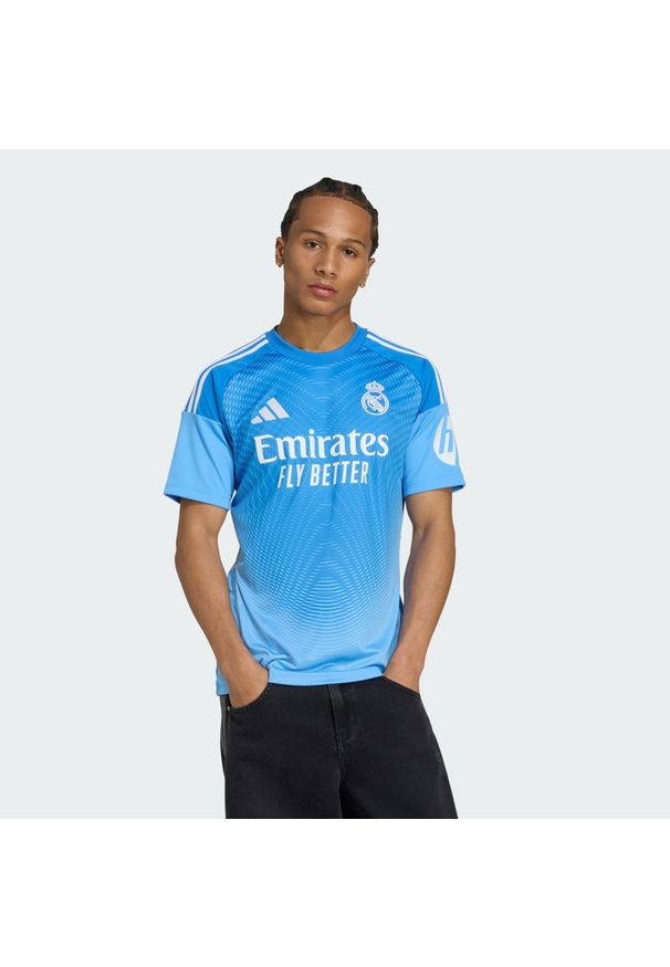 Adidas - Koszulka podstawowa Real Madrid 25/26 Goalkeeper. Kolor: niebieski. Sport: piłka nożna