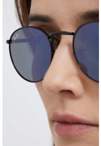 Ray-Ban okulary przeciwsłoneczne New Round 0RB3637.002/G147 kolor czarny. Kształt: okrągłe. Kolor: czarny #3