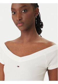 Tommy Jeans Bluzka DW0DW22265 Biały Slim Fit. Kolor: biały. Materiał: bawełna #4