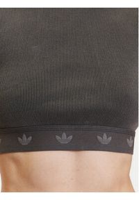 Adidas - adidas T-Shirt Ribbed JD0041 Szary Slim Fit. Kolor: szary. Materiał: bawełna #4