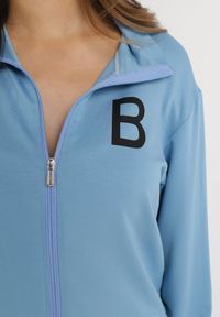 Born2be - Niebieski Komplet Dresowy z Bawełny z Zasuwaną Bluzą i Spodniami Tervil. Kolor: niebieski. Materiał: bawełna, dresówka #3
