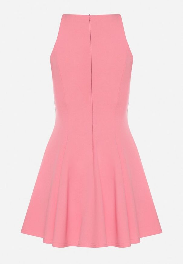 Born2be - Różowa Rozkloszowana Sukienka z Wiskozą Milenissa. Okazja: na imprezę, na co dzień. Kolor: różowy. Materiał: wiskoza. Sezon: lato. Styl: casual, elegancki