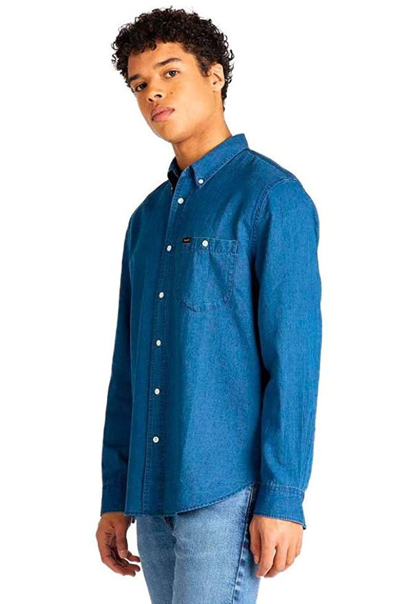 Lee - LEE REFINED RIVETED SHIRT MĘSKA KOSZULA WASHED BLUE L67TDZLR 112116956