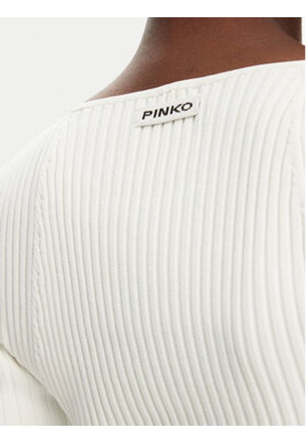 Pinko - PINKO Sweter Falterona Maglia 104625 A2E6 Biały Regular Fit. Kolor: biały. Materiał: wiskoza, syntetyk