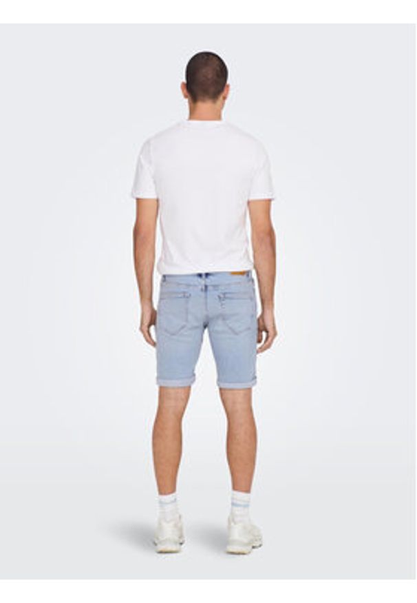 Only & Sons Szorty jeansowe 22025189 Niebieski Regular Fit. Kolor: niebieski. Materiał: bawełna