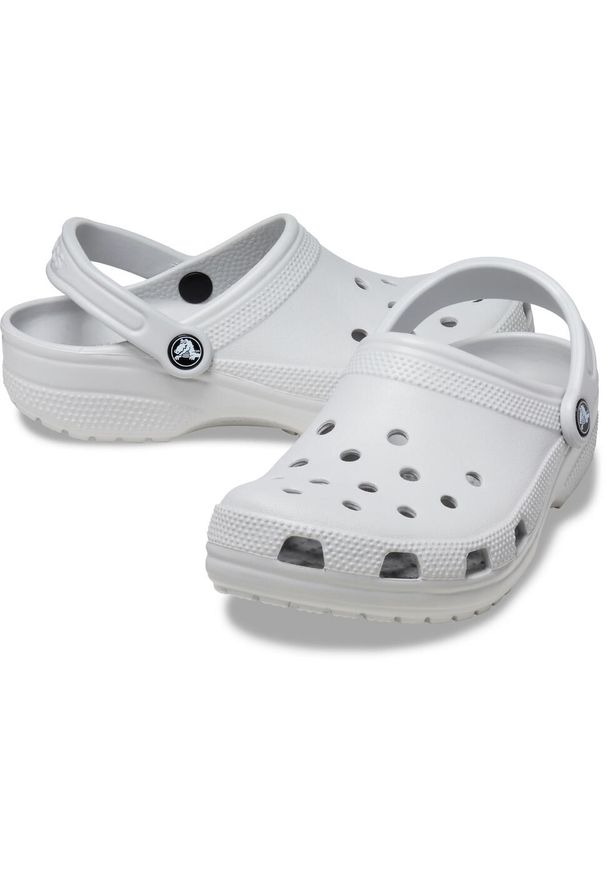 Klapki damskie Crocs Atmoshere Classic. Okazja: na co dzień. Kolor: szary. Materiał: syntetyk, materiał. Styl: casual, sportowy