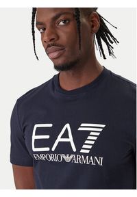 EA7 Emporio Armani T-Shirt 7M001412 AF22264 UB102 Granatowy Regular Fit. Kolor: niebieski. Materiał: bawełna #4