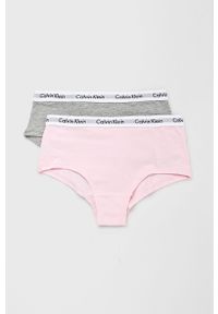 Calvin Klein Underwear - Figi dziecięce 110-176 cm (2-pack). Kolor: szary. Materiał: bawełna, dzianina, elastan. Wzór: gładki #1