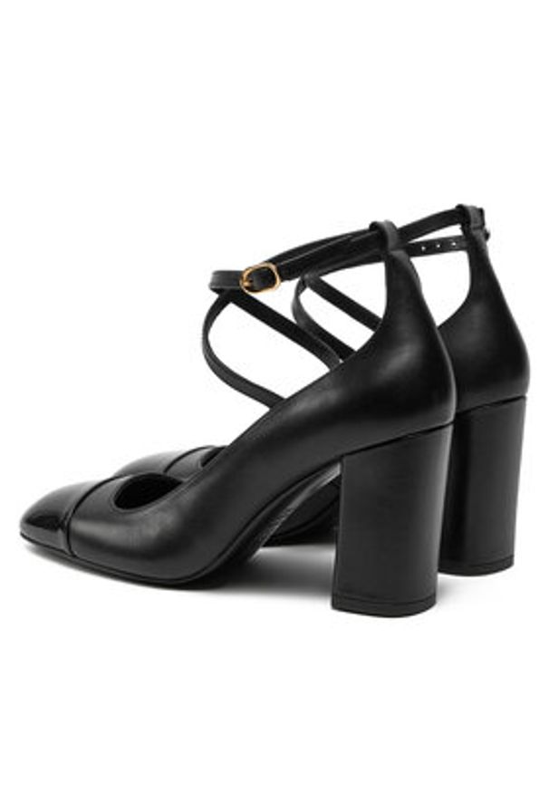 Stuart Weitzman Czółenka Eden Strap 85 SK085 Czarny. Kolor: czarny. Materiał: skóra