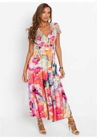 bonprix - Sukienka maxi. Kolor: różowy. Wzór: kolorowy, kwiaty. Sezon: lato. Długość: maxi #2