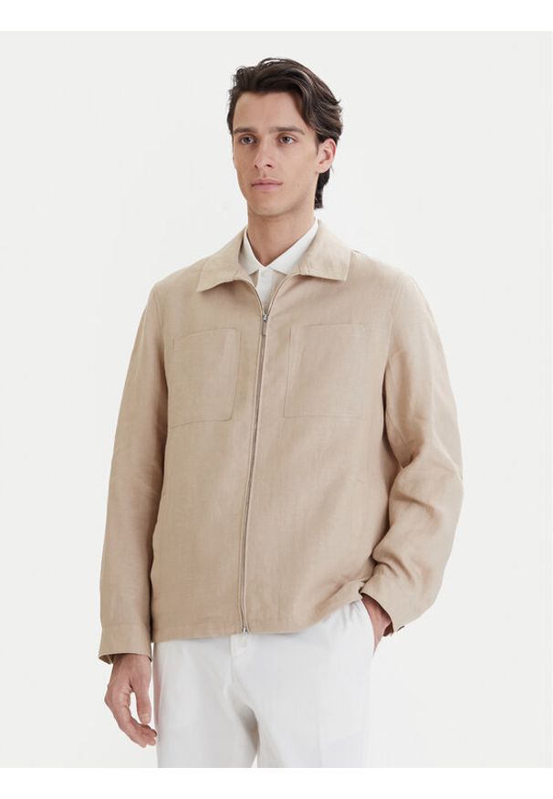Bugatti Kurtka przejściowa 171400-11045 Beżowy Regular Fit. Kolor: beżowy. Materiał: len