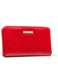 Portfel damski na karty duży czerwone ze skóry ekologicznej poziomy na zatrzask i suwak 4U CAVALDI CHWJ-08. Kolor: czerwony. Materiał: skóra ekologiczna #1